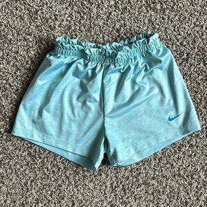 Nike Dri-Fit Teal Marble Gathered Waist Shorts, size 6
